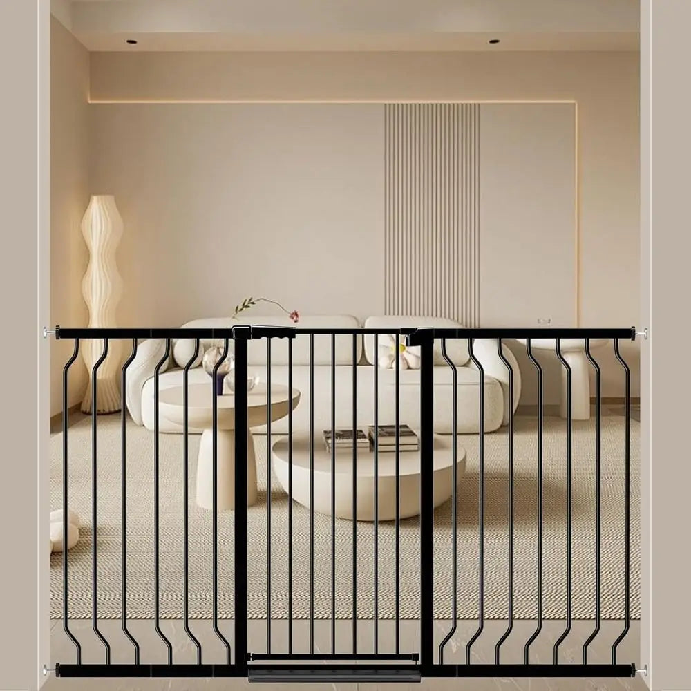 Black 40.55" Extra Tall Wide 29.92-62.60" Baby Gate Prure Mounted Walk Through Child Kids Saety Toddler Tension Pet Dog Gates wi