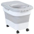 Collapsible Dry Cat Food Box 20-30LB Foldable Cat Food Bucket Large Capacity Flour Multigrain Rice Barrel Box with Lid & Wheels
