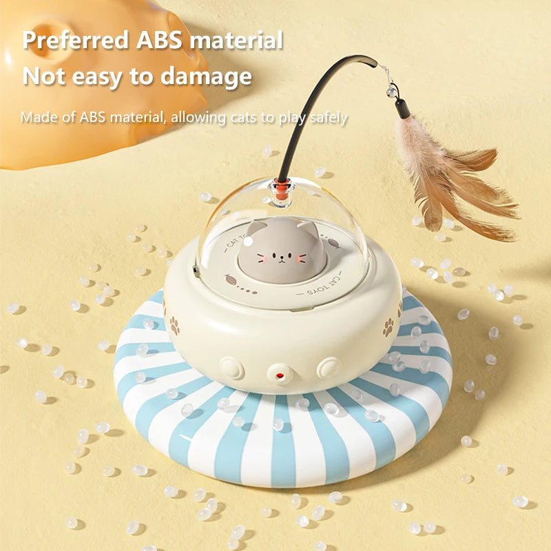 Electric Cat Interactive Toy Pet Toys With Feather Cat Teaser Wand Rechargeable Electric Sensing Pet Toys For Chasing Training
