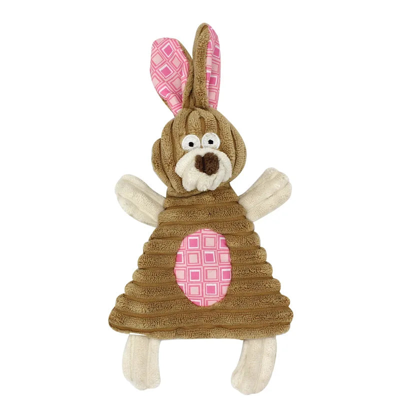 Pet ringing paper sounding plush toy dog grinding teeth cleaning teeth gnawing cat teasing decompression toy pocket rabbit