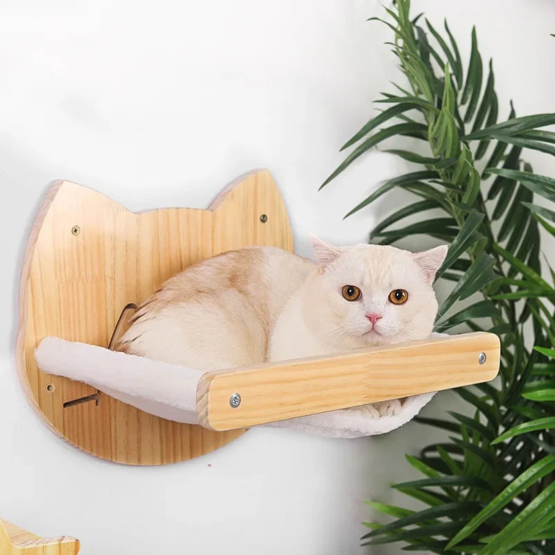 Pet Accessories Furniture Cat Tower Pine Cat Tree House Climbing Frame Wall Hanging Cat Bed Grab Post Hammock Stair Room Toy