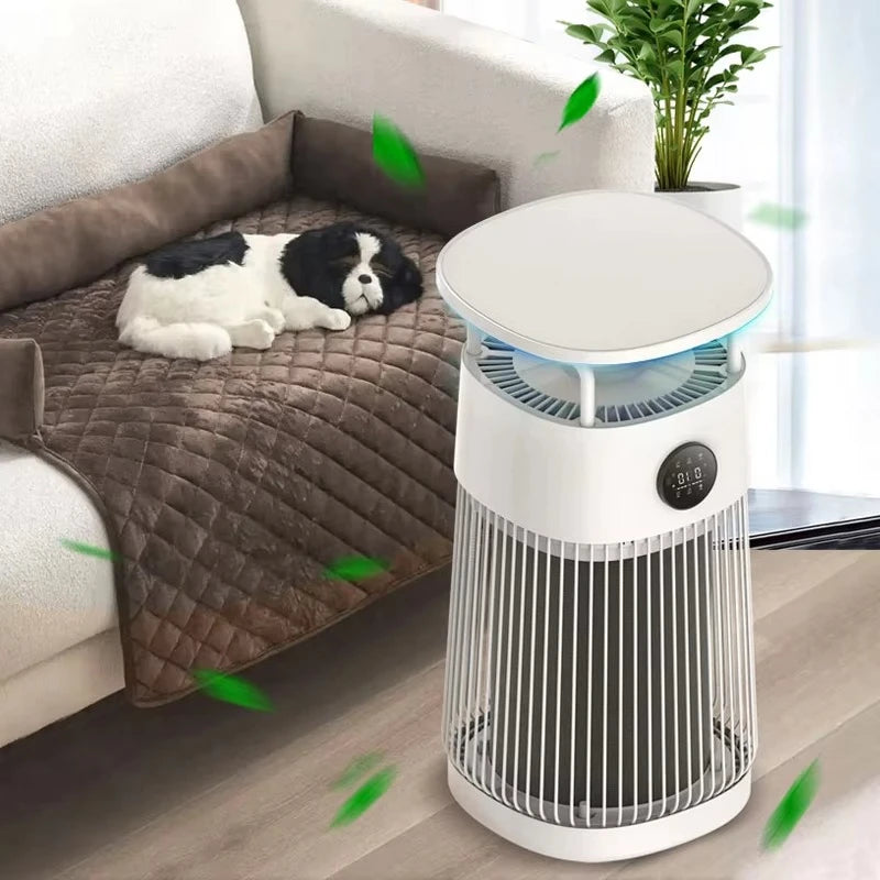 Pet Air Purifier Compact Filter Round Ashtray Odor Remove Purifier Air Circulating Filter Deodorize Suction Hair for Cat Dog Pet