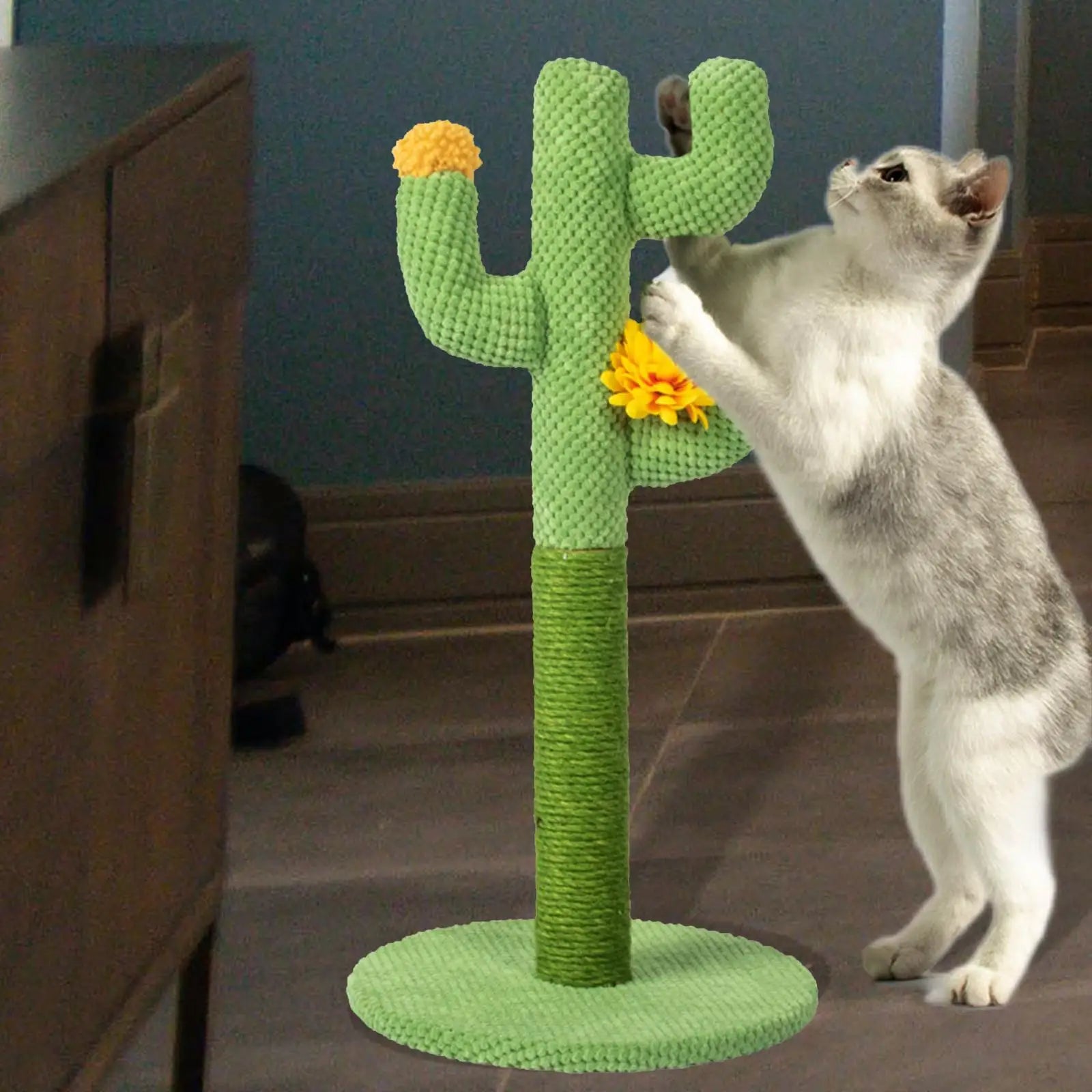 Funny Cactus Cat Scratching Post Tower Scratcher Cat Interactive Toy Scratch