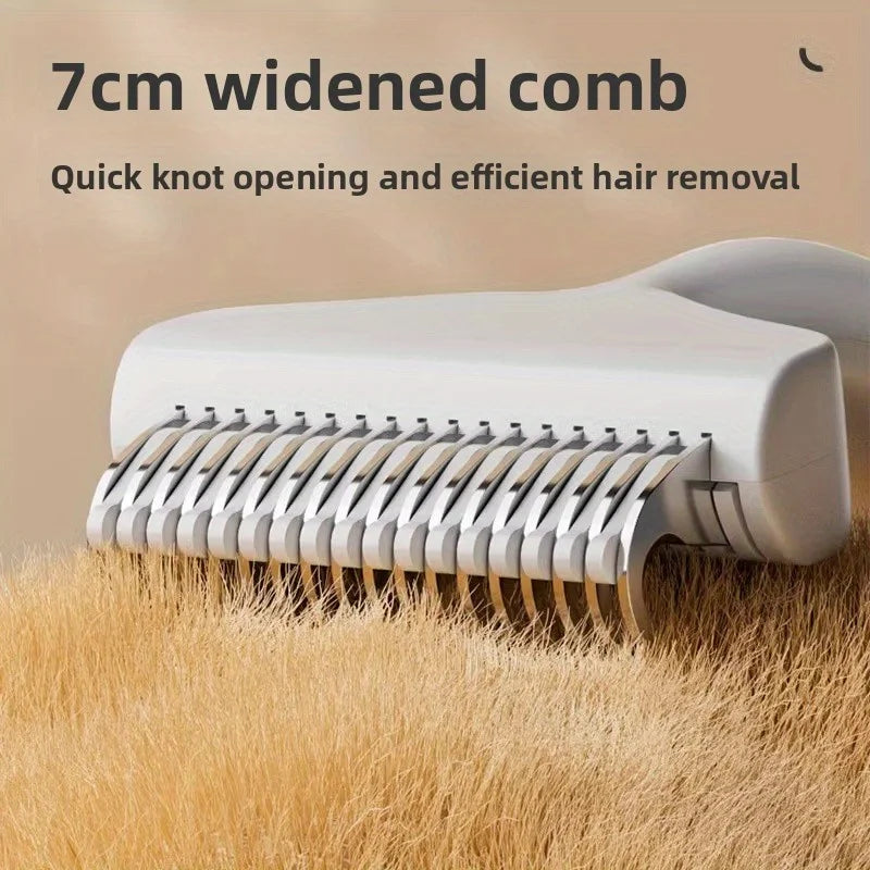 1PC Floating Stainless Steel Dog Hair Removal Brush for Long Hair Breeds Puppy Cat Comb Pet Grooming Products Curved Design