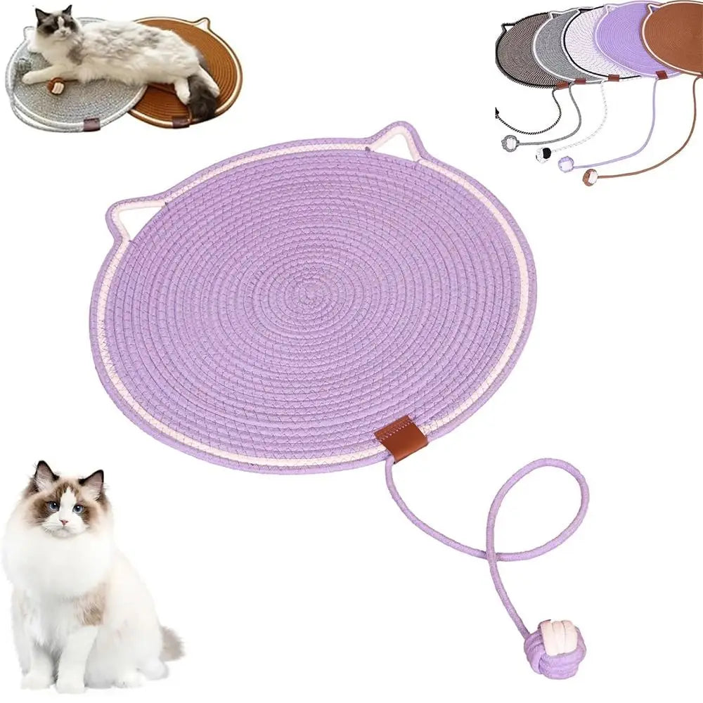Round Shape Cat Scratcher Mat Sofa Furniture Protector Claw Care Pets Dual Scratching Pad for Indoor Pet Supplies