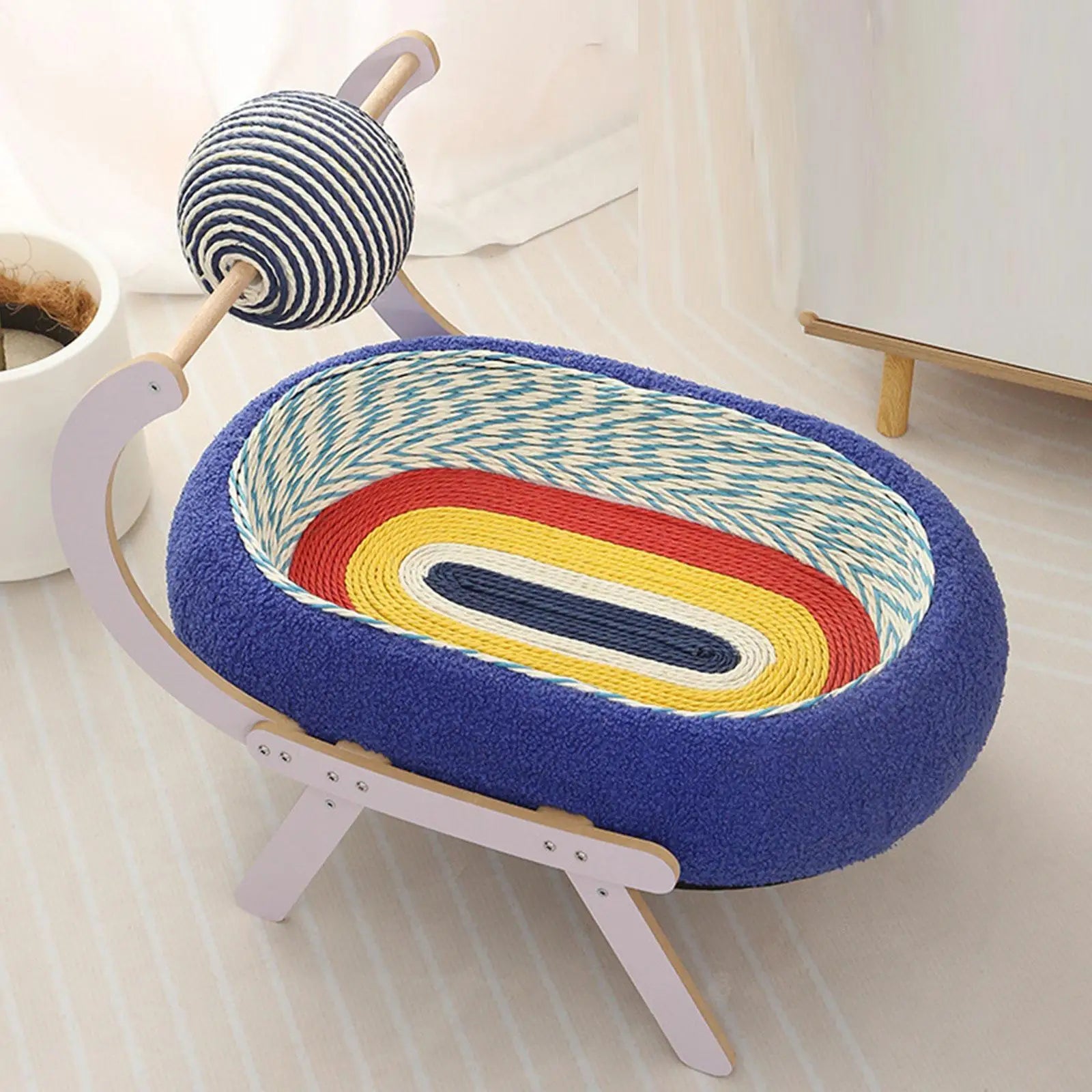 Cat Scratcher Furniture Protector Cat Scratching Board Oval Kittens Scratch Pad for Play Hunting Indoor Cat Kittens Exercise