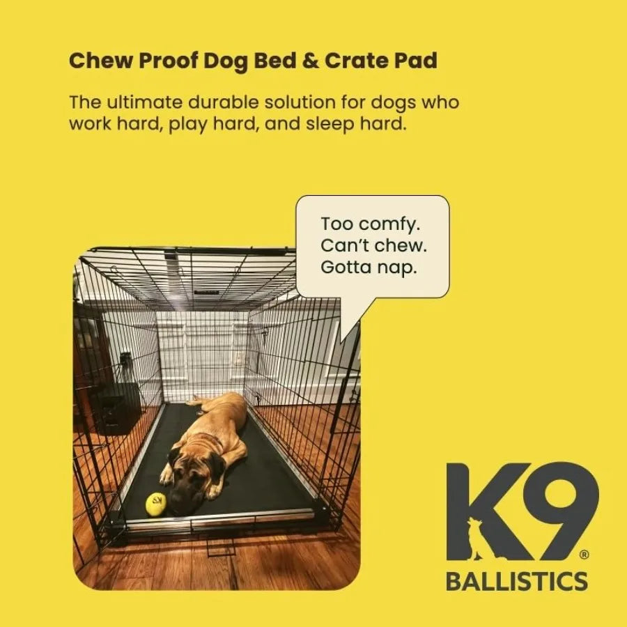 Chew Proof Armored Padded Dog Crate Bed Virtually Indestructible Blue XX-Large 50 L x 33 W x 8 H with Legs Included