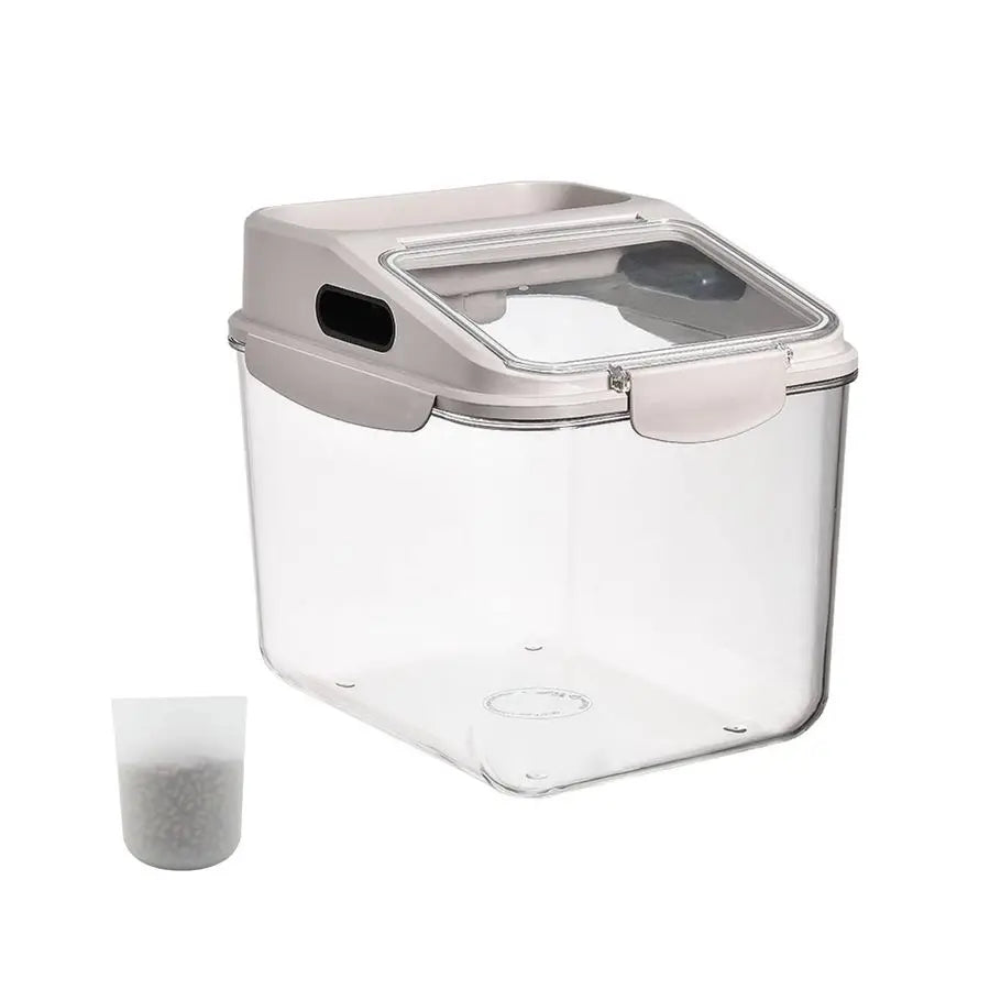 5.5LB Dog Food Storage Container, Airtight Pet Treat Bin Translucent Dry Food Grain Storage Barrels Sealed Bucket MoistureProof