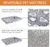 Reversible Cool Warm Dog Bed Mat for Crates - Waterproof, Washable Cover, Firm Support for Small to XX-Large Dogs, Grey