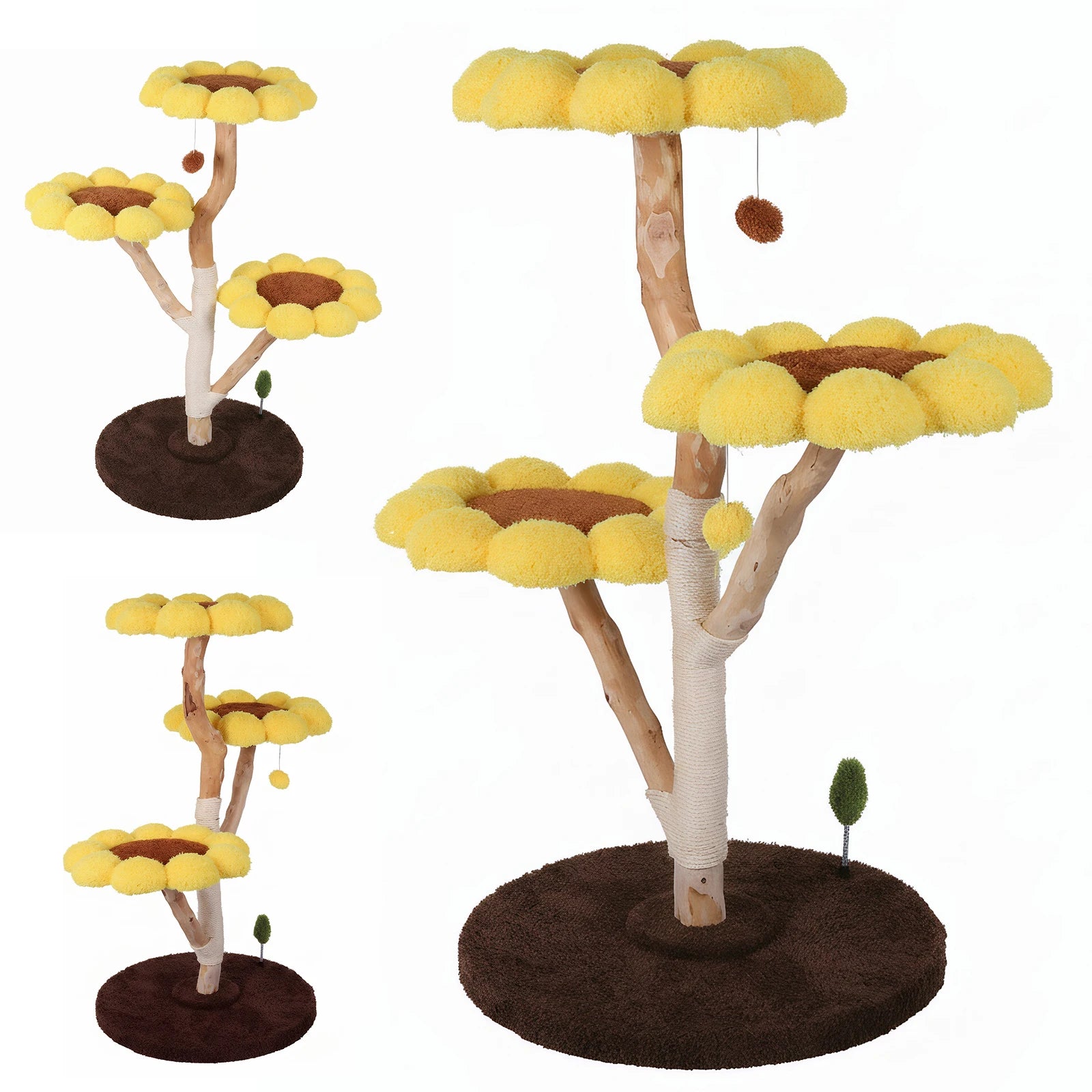 Flower Shaped Cat Special Shelf with Scratching Post Decorative Climbing Tower Anti-Slip for Pet Playground Small Nest