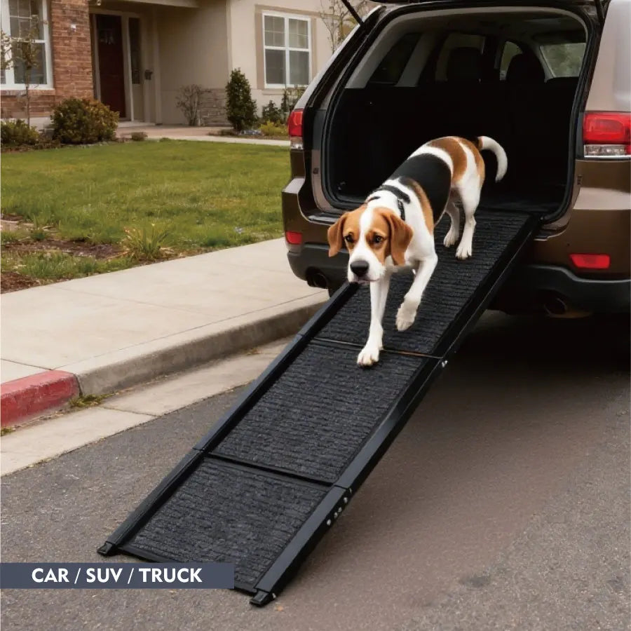 Dog Ramp for Car 65"X17.2" Large Folding Pet Stair Ramps for Truck SUV with Non-Slip Surface Up to 250LBS Outdoor Dog Car Ramp