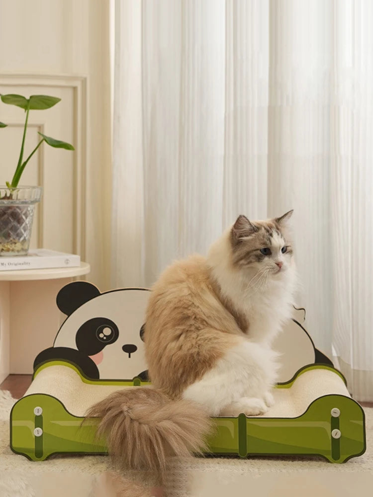 Bear Cat Couch Scratcher Cardboard Long Lasting Scartching Pads for Indoor Cats Furniture Protector