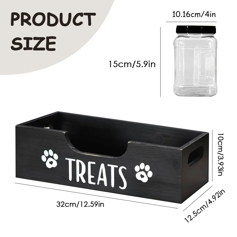 Wooden Dog Treat Storage Holder Airtight Large Capacity Pet Snack Organizer with Custom Labels Transparent Design for Gift Suppl