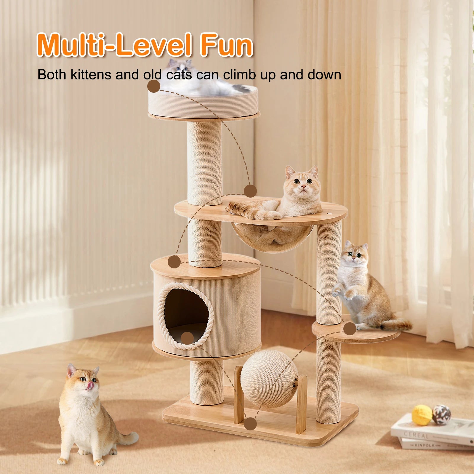 Multi Level Cat Furniture Wear Resist Unique Nest Jumping Platform Breathable Pet Supplies Climbing Frame