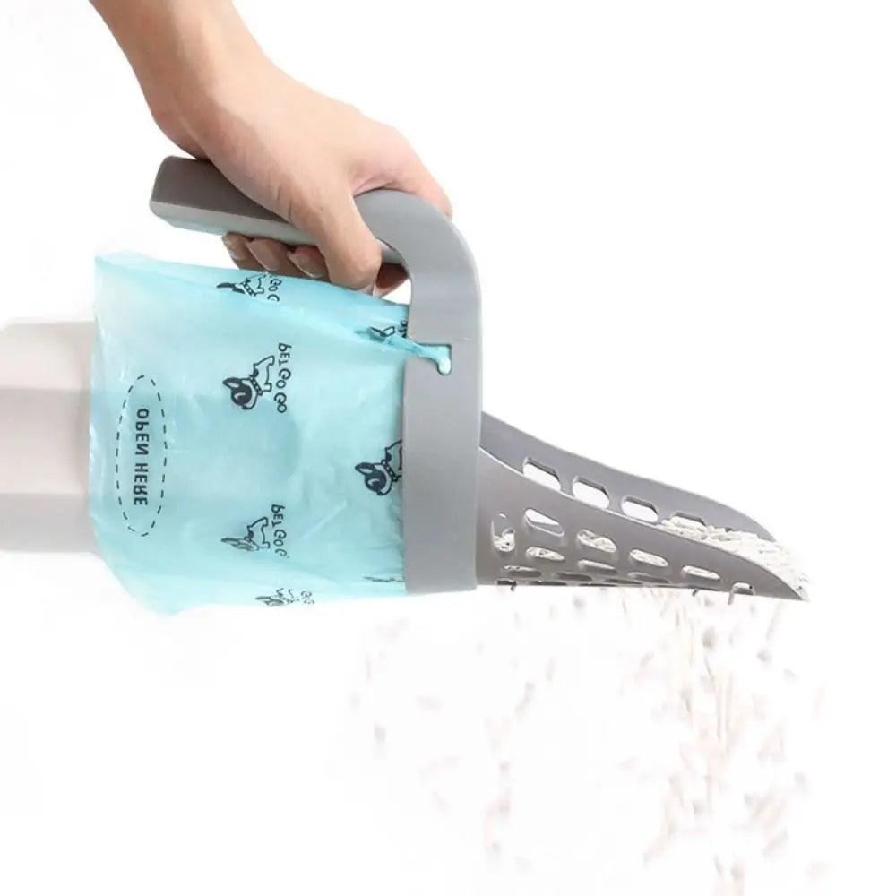 With Trash Bag Cat Litter Shovel Detachable Plastic Cat Litter Scoop Filter Large Capacity Hollow Design Cat Litter Sifter Dog