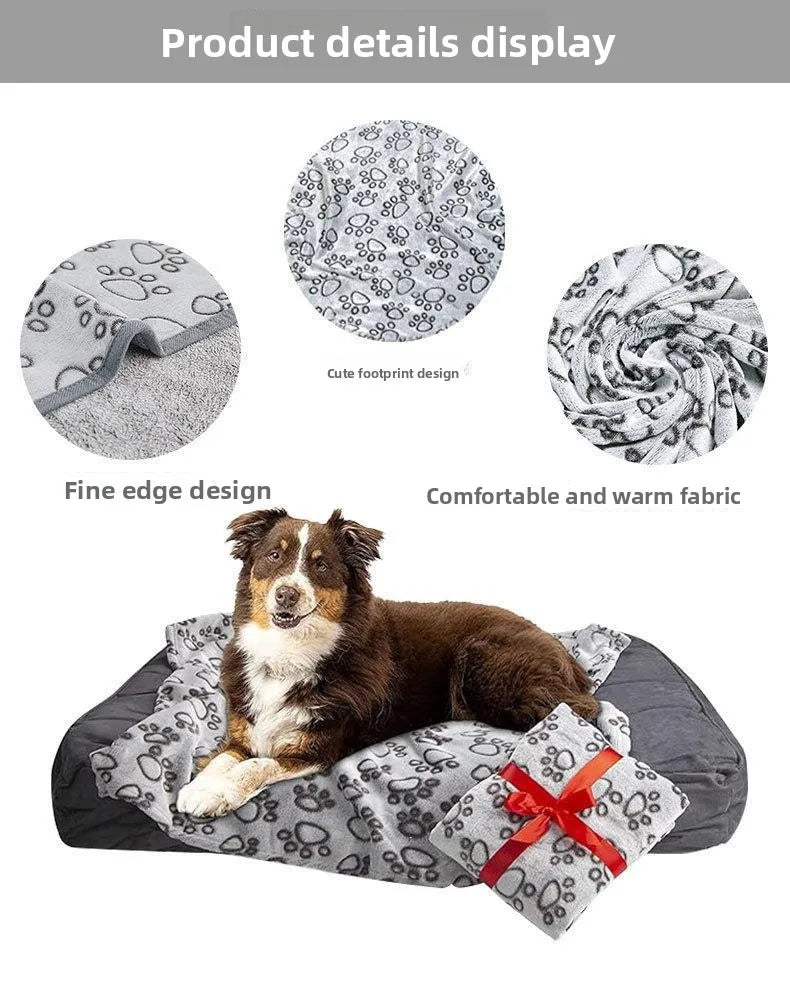 Soft Fluffy High Quality Pet Blanket Cute Cartoon Pattern Pet Mat Warm and Comfortable Blanket for Cat Dogs