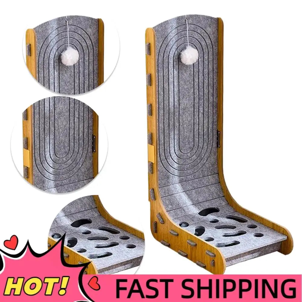 Cats Scratching Board with Ball L Shape Cat Scratcher for Couch Wall (Model 3)