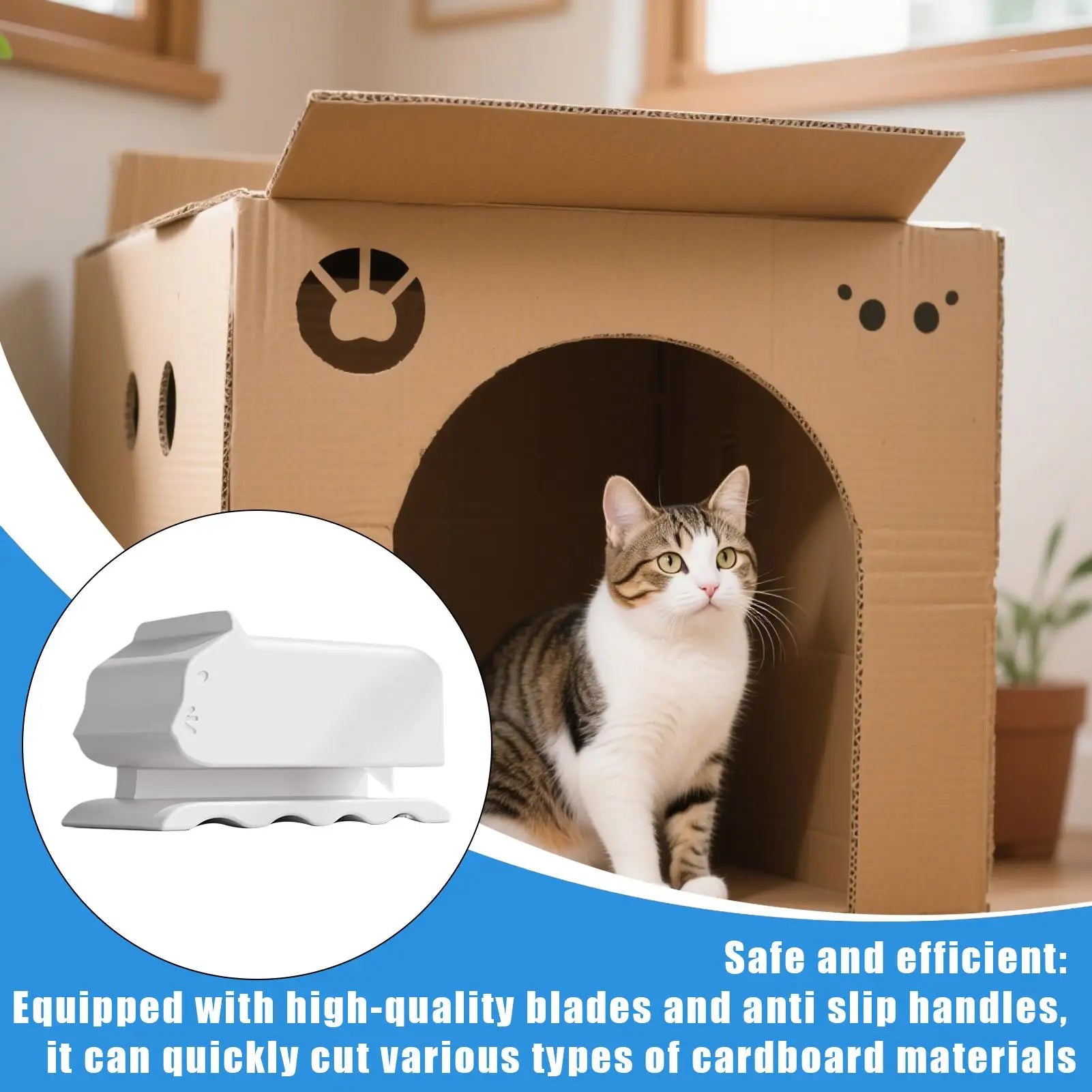 Cardboard Strip Cutter Cat Scratcher Making Tools Kitten Shaped Handheld Cat Scratching Cardboard Cutter for Home Apartment