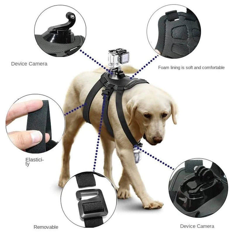 Dog Harness Chest Strap Mount Base Holder For GoPro Hero 13 12 11 10 9 8 SJCAM Insta360 AKASO DJI Osmo Action Camera Accessories
