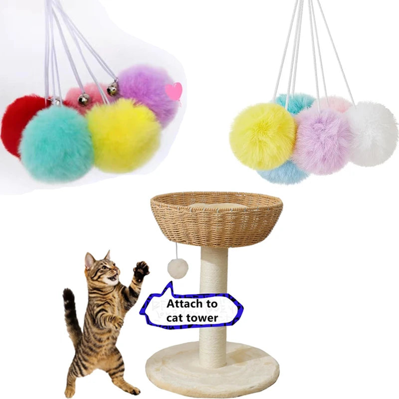2pcs Cats Toys Replacement Ball Toys for Cat Trees Tower, Kittens Toys, Cat Scratching Post Accessories Hanging Ball Toy