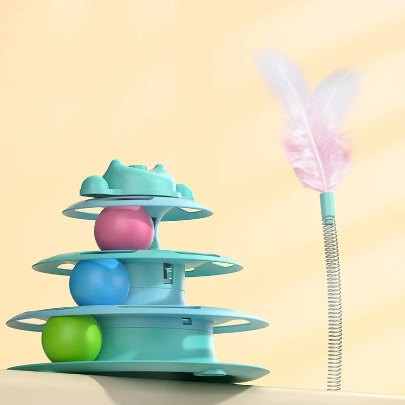Funny Cat Pet Toy Cat Toys Intelligence Triple Play Disc Cat Toy Balls Ball Toys Pets Pink Blue Green Orange Pet Products
