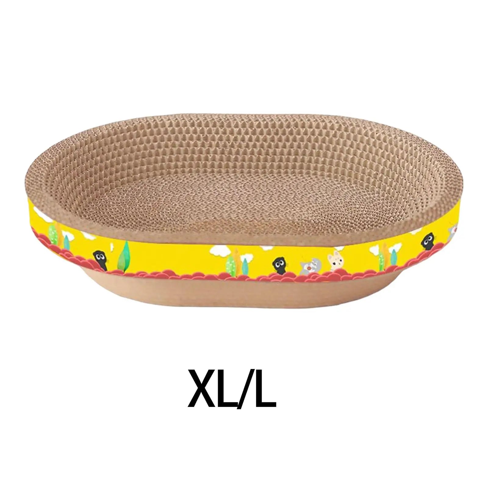 Pet Cat Scratcher Oval Corrugated Cat Scratch Kitty Recycle Board Cat Scratcher Pad Nest