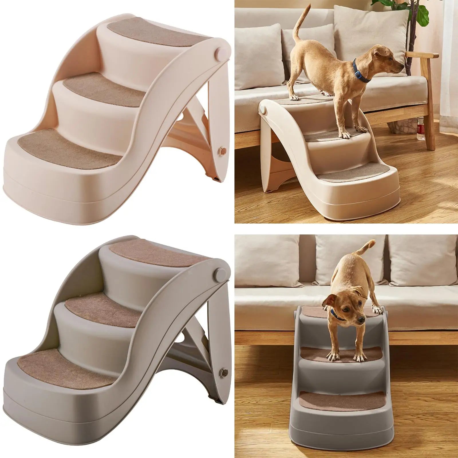 Folding Steps for Cats And Pets Pet Stairs with Side Rails Non- Pads for Home And Vehicle Easy