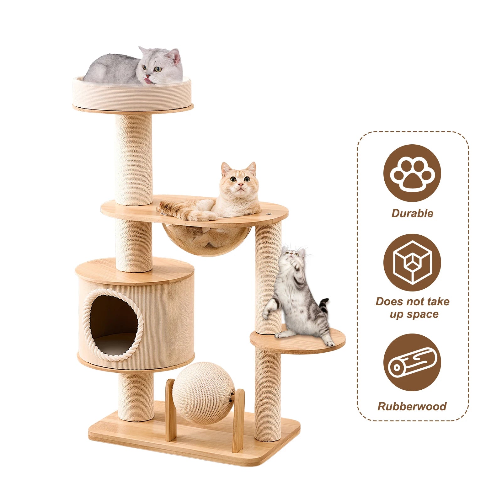 Handwoven Tower Baskets Wear Resist Decorative Tower Cat Bed Breathable Pet Supplies Climbing Frame