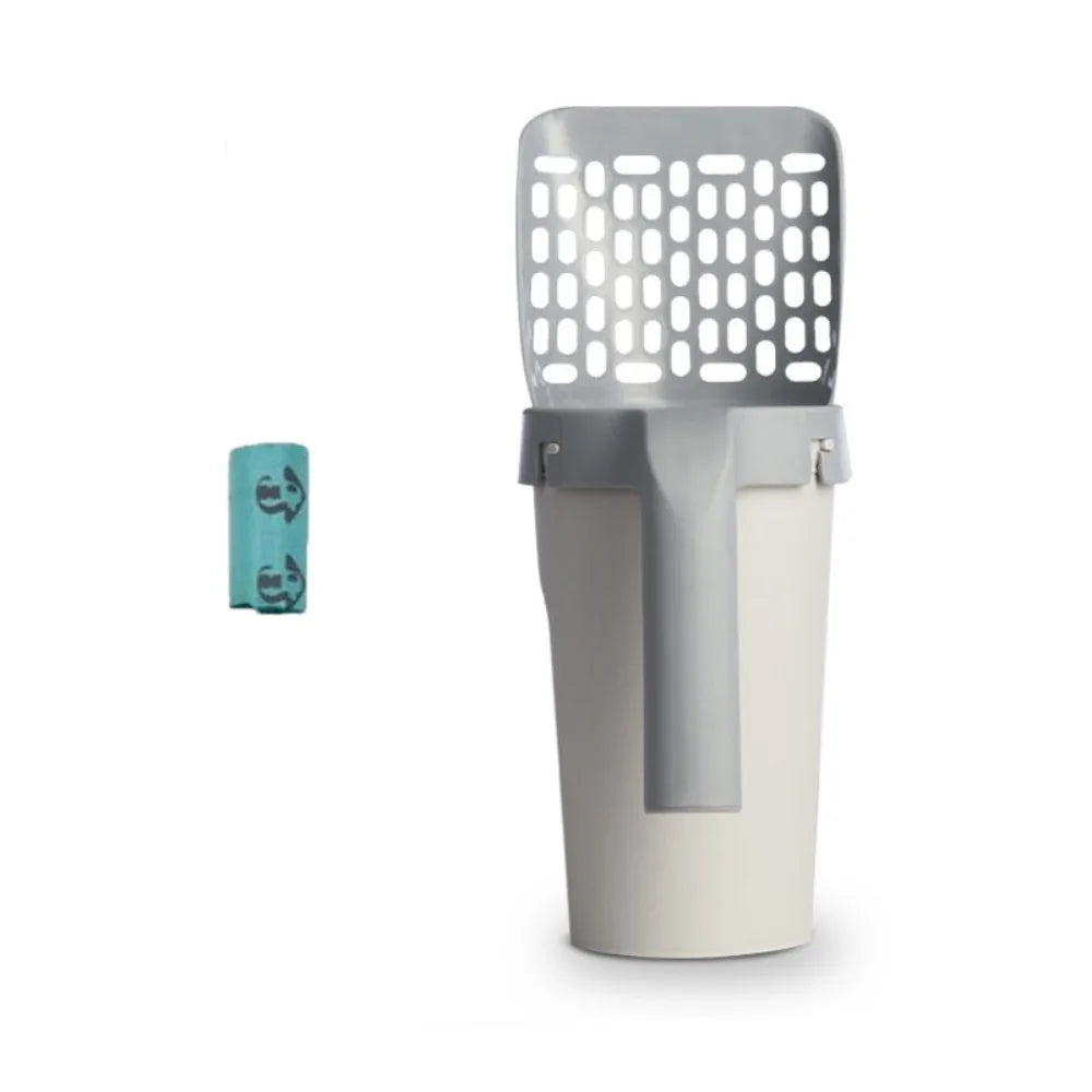 With Trash Bag Cat Litter Shovel Detachable Plastic Cat Litter Scoop Filter Large Capacity Hollow Design Cat Litter Sifter Dog