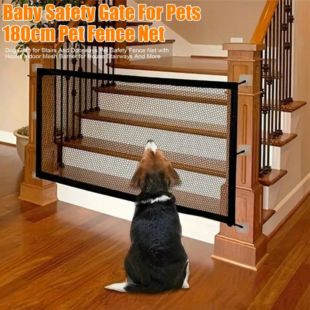 Pet Barrier Fence Net Adhesive Pet Gate Indoor Safety Fence Guard for Dogs Pet Screen Mesh Gate for House Stairs for Home