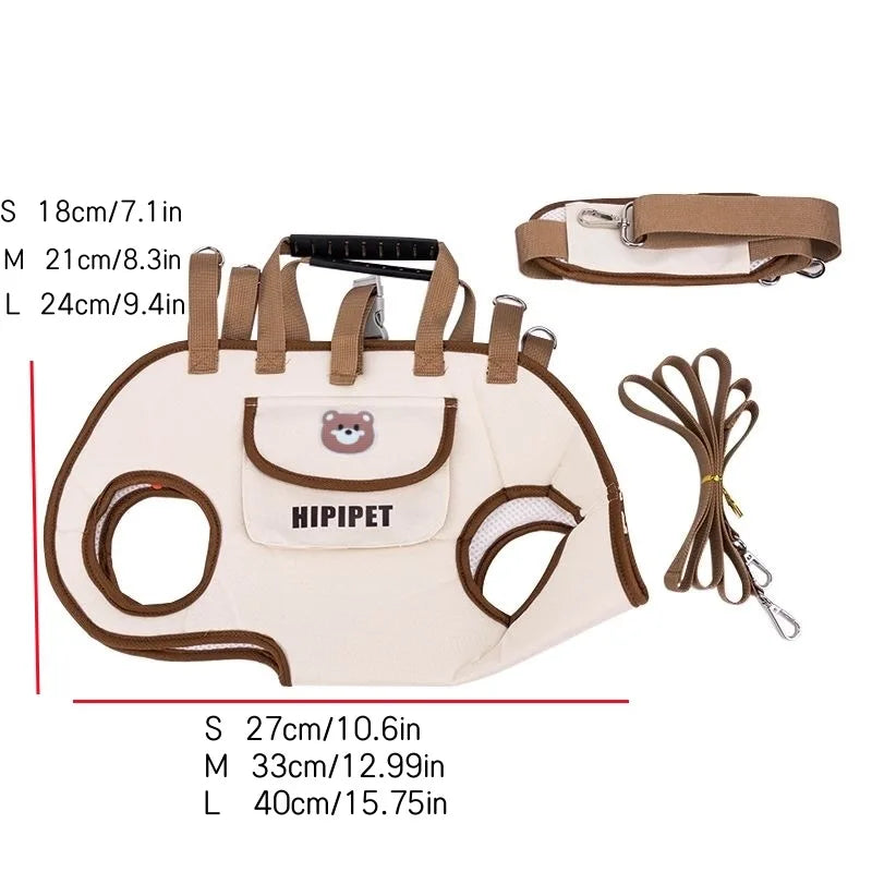 Adjustable Shoulder Pet Carrier Small Dogs Medium Cats Outdoor Carrying Bag with Harness Clip Handheld for Hiking Daily