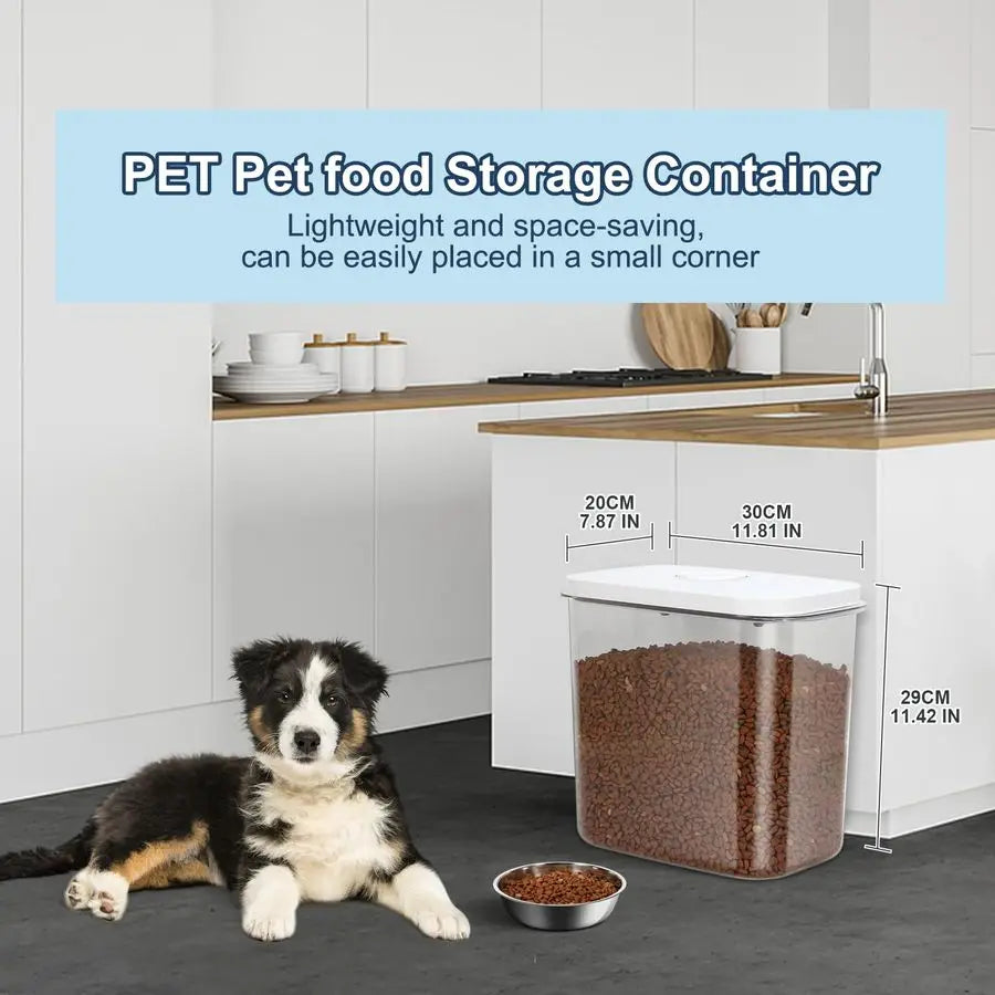 lbs Airtight Dog Cat Food Storage Container and Dog Treat Containers BPAFree, PET Clear Stackable Pet Storage Bin, 1Cup Scoop, 1