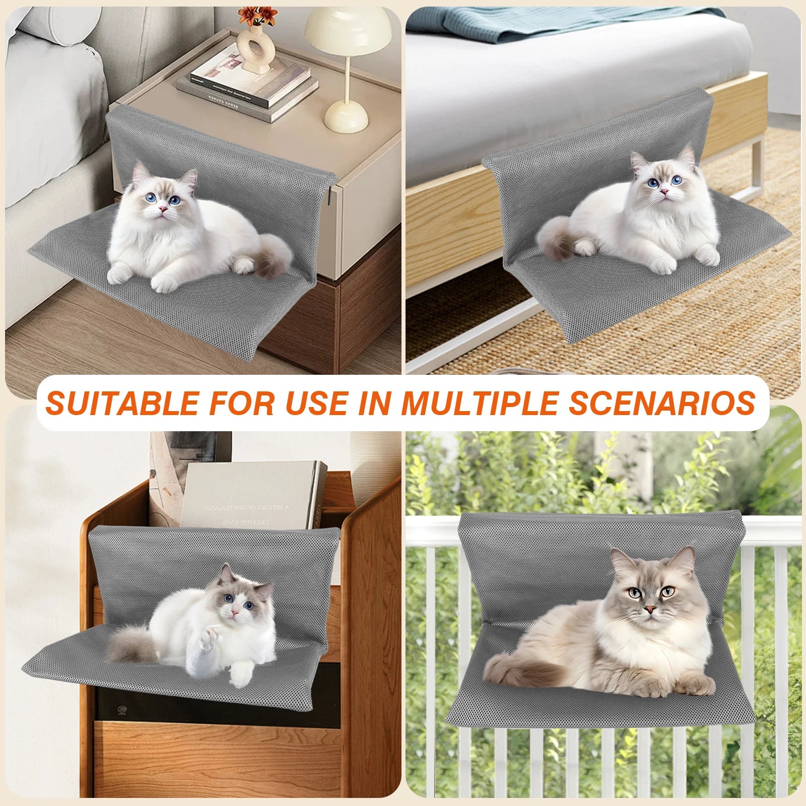 Cat Pet Animal Hanging Bed Easy To Install Pet Cat Stand Bed Cats L-shaped Hammock for Cats and Kittens