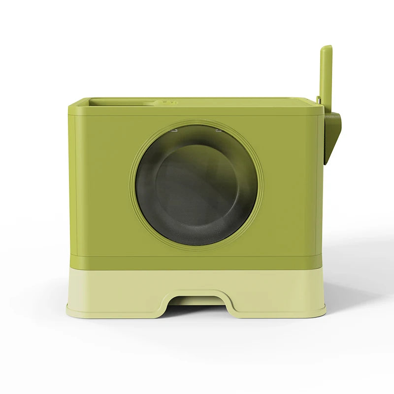 Large Cat Toilet Large Space Easy Clean Wasable Enclosed Plastic Stainless Steel Cat Litter Box With Scoop Shovel