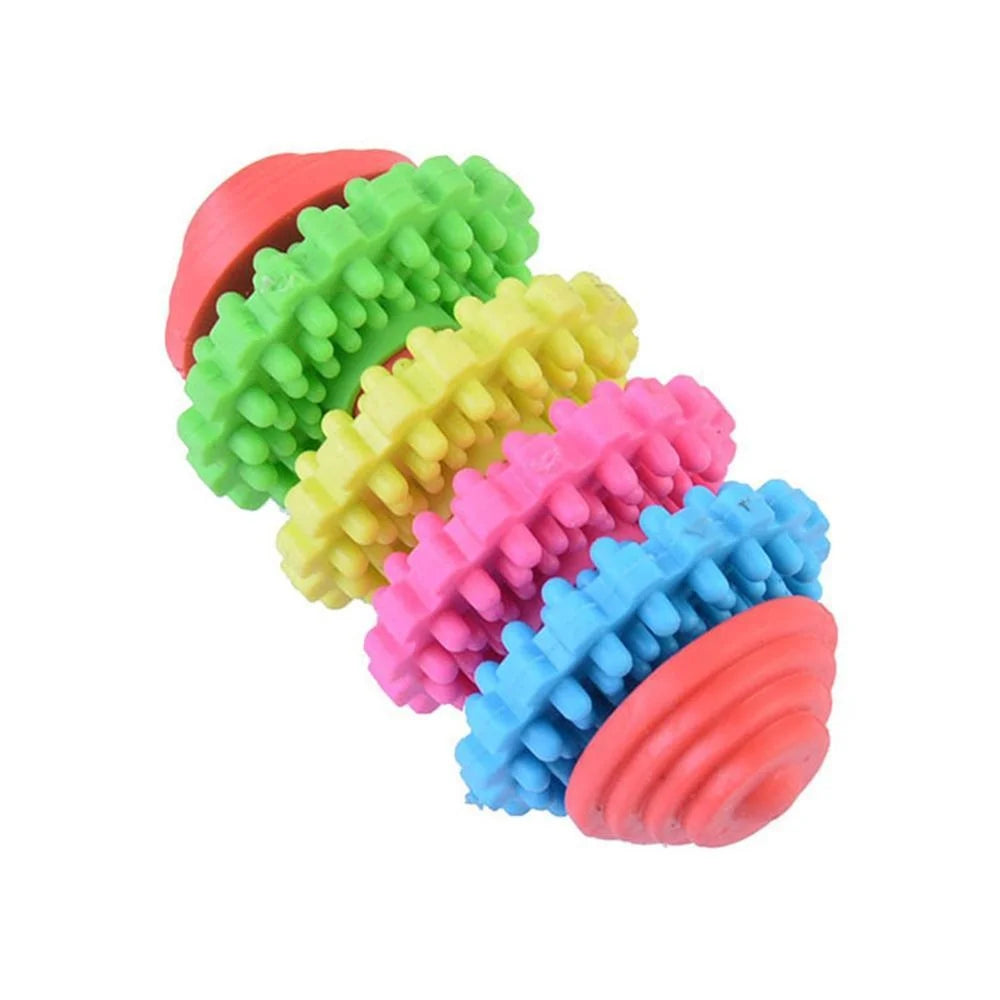 Durable Rubber Pet Chew Toy Colorful Swivel Gear Gums Cat Dog Clean Teeth Molar Bite Toy