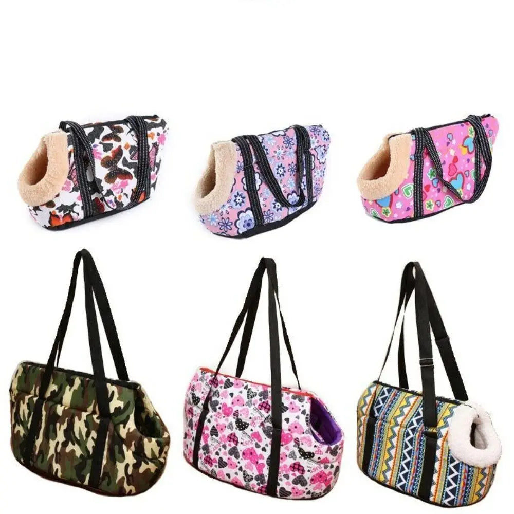 Comfort Tote Shoulder Sling Backpack Handbag Dog Warm Fleece Handbag Outdoor Hiking Travel Puppy Cat Dog Bags Pet Carrier Bag