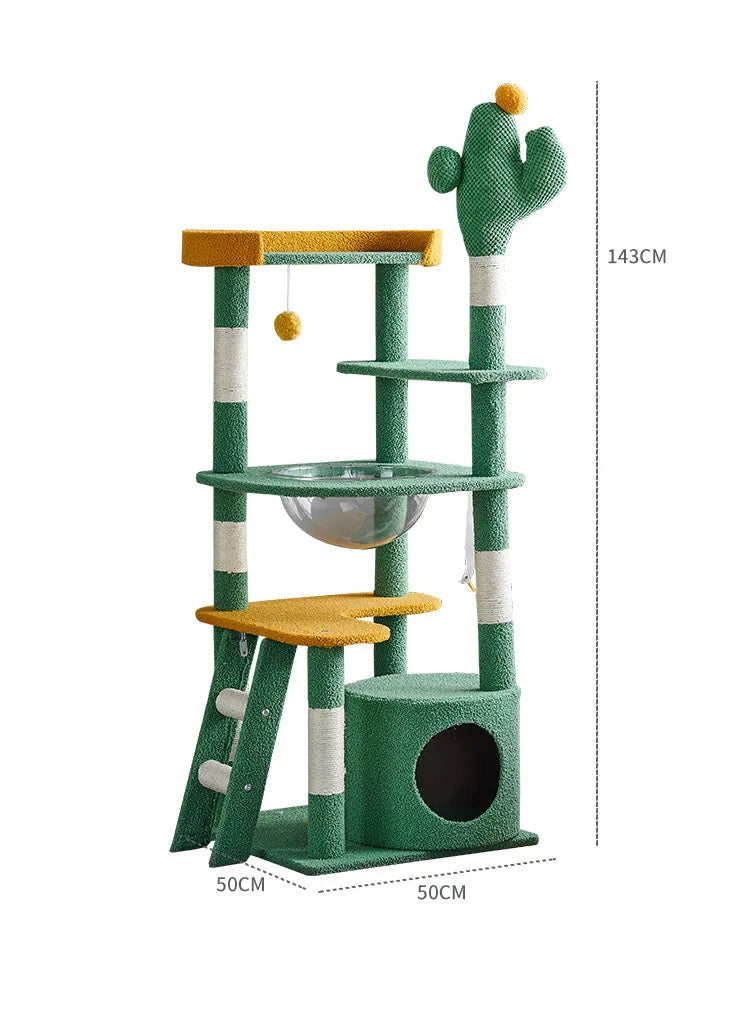 2026 New Cat Trees and Scratcher Velvet Sisal Pets Cats Climbing Posts Cactus Cat Tower Nest Christmas Gift Idea