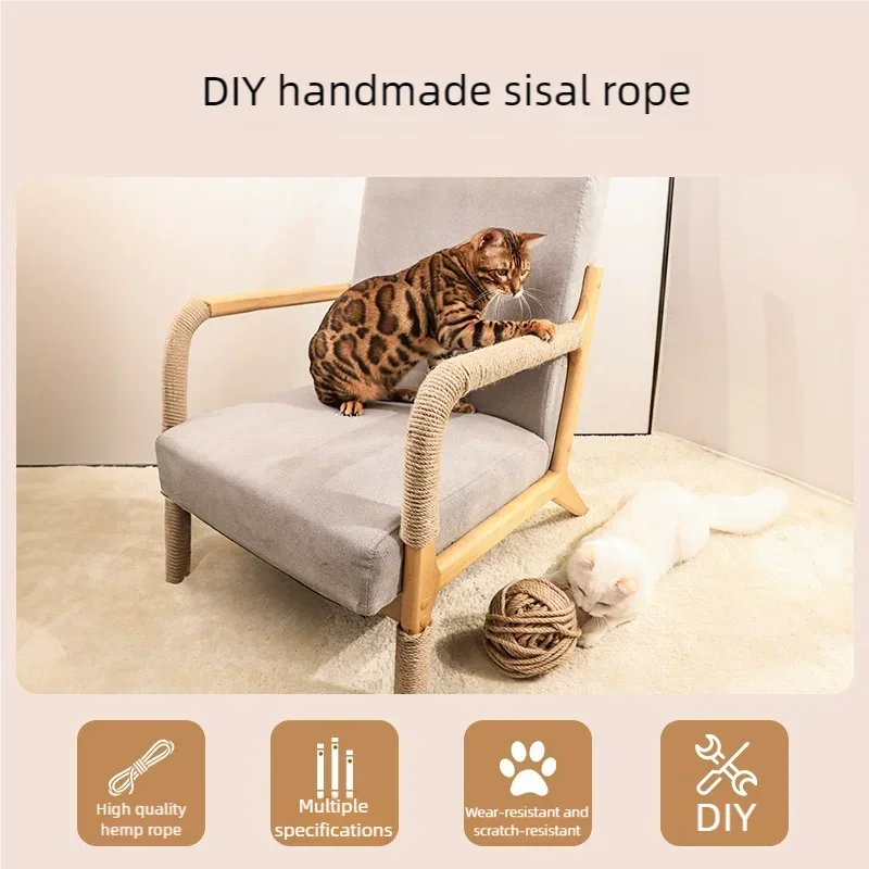 DIY Cotton Sisal Rope for Cat Tree Scratching Post Scratcher Cat Toy Climbing Frame Durable Scratch Resistant Replacement Rope