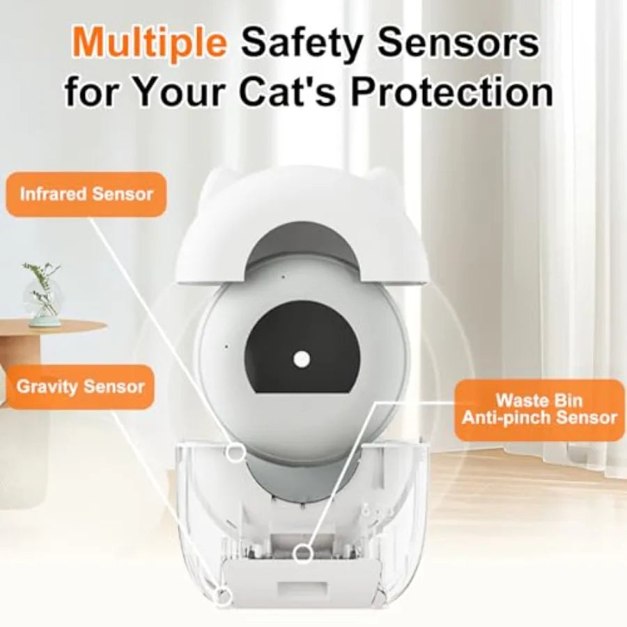 Self Cleaning Litter Box Automatic Cat Litter Box with APP Control - Odor-Free Waste Disposal Includes Trash Bags Deodorizer an