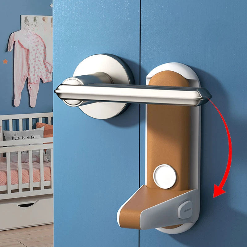 Anti Open Device Cat Pet Door Smart Lock Kitchen Child Safety Lock No Punch Limit Opening Handle Dog Outdoor Gate Limiter