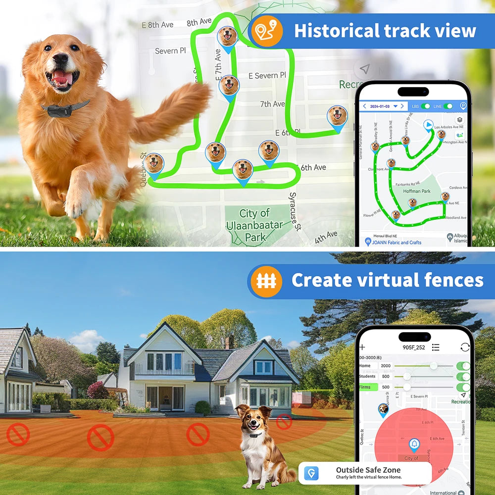4G Sim Tracking Smart Geo Fencing Pet Collar GPS Tracker for Dog Cat