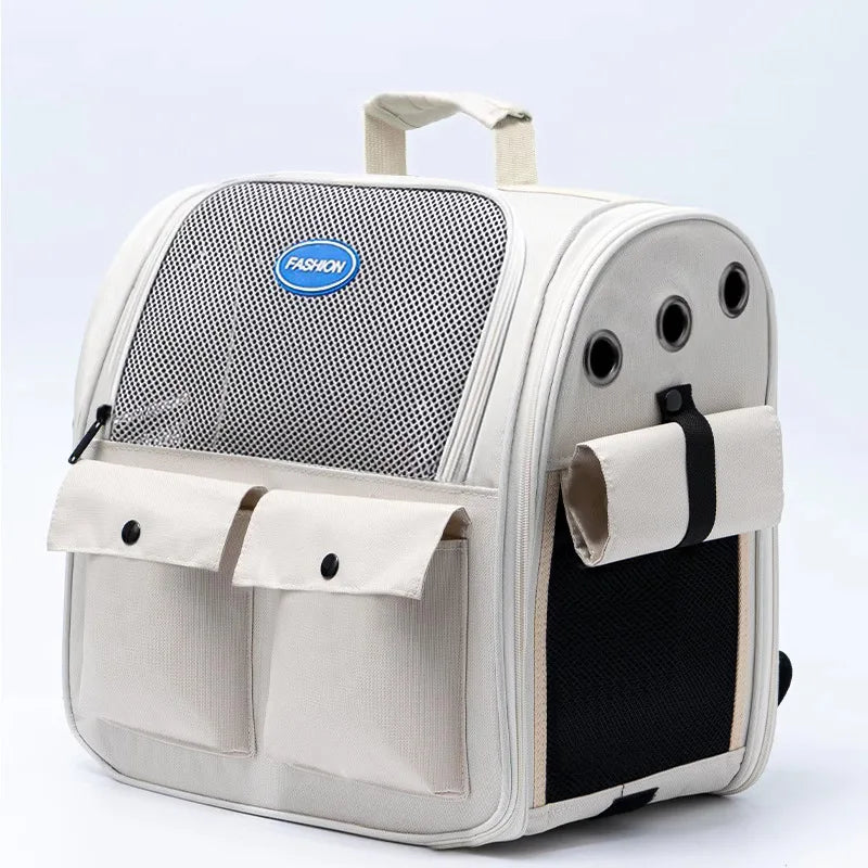 Adjustable Strap Pet Carrying Bag Foldable Cat Backpack for Outdoor Travel Ventilation Large Capacity Cat Carrier Backpack