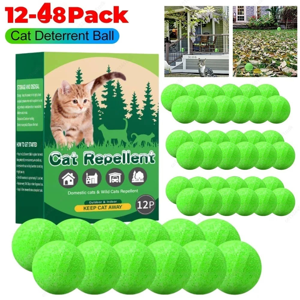 12-48PCS Cat Deterrent Ball Repel Catnip Ball Train Pet To Reduce Furniture Damage Natural Ingredients For Yard Garden Lawn