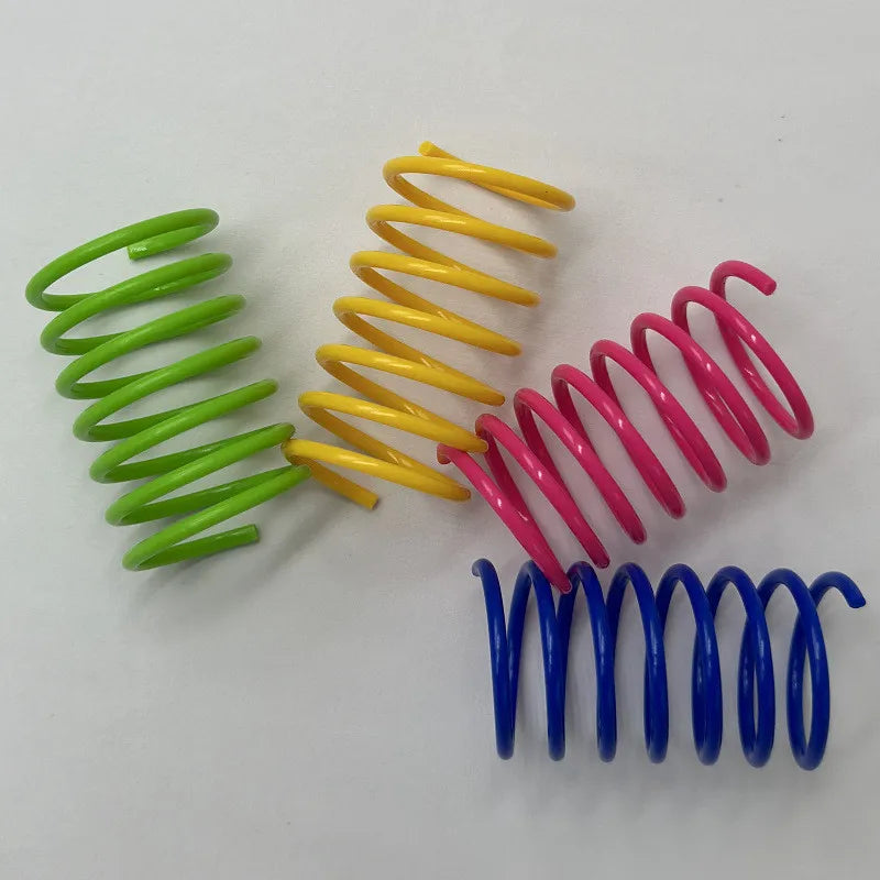 16pcs Cat Springs Toys Kitten Coil Spiral Pet Interactive Gauge Plastic Spring Toy Colorful Springs Cat Pet Toy Products