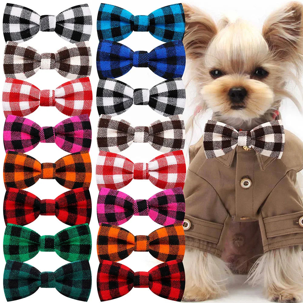 30pcs Bulk Dog Collar Bowtie Cotton Sliding Pet Dog Bow Collar For Small Dog Cat Bow Tie Dogs Pets Grooming Dog Accessories