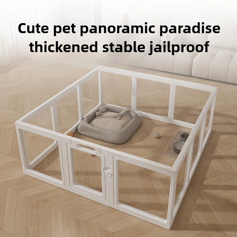 Indoor Transparent Dog Fence Tall Acrylic Backyard Dog Enclosure Cage Door Furniture Dogs Playpen Anti Escape Pet Supplies