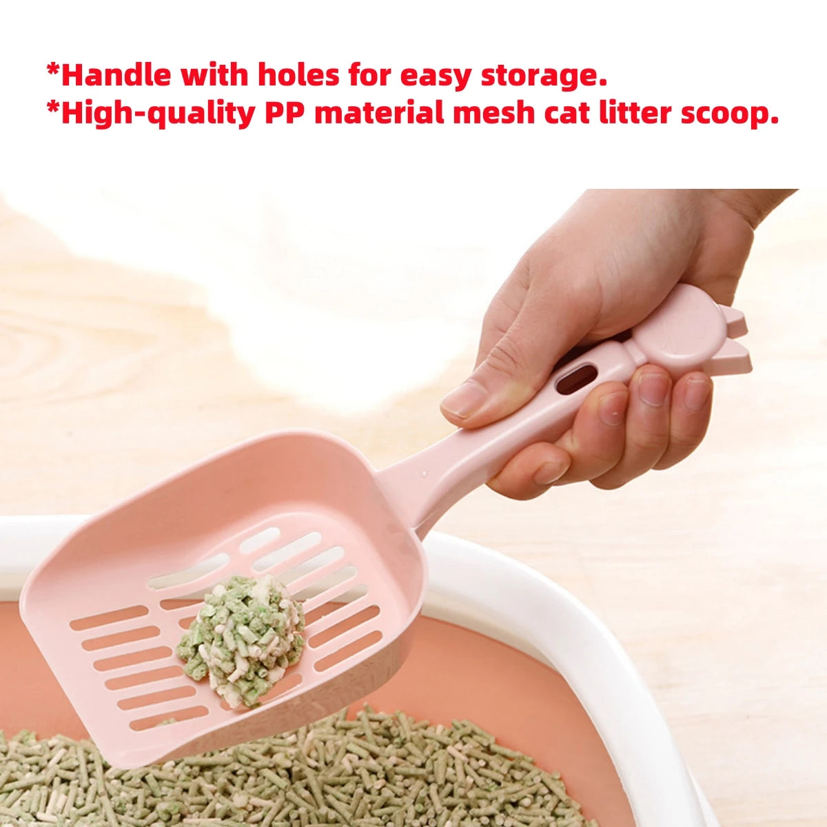 1Pc Cat Litter Shovel Pet Cat Cleaning Artifact Thickened Kitten Handle Cat Litter Scoop Large/Small Round Hole Cat Poop Shovel