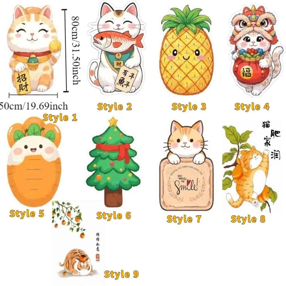 Self-adhesive Cat Scratching Mat Cartoon Pattern Non Shedding Cat Scratching Board Carrot Shape Wear-resistant