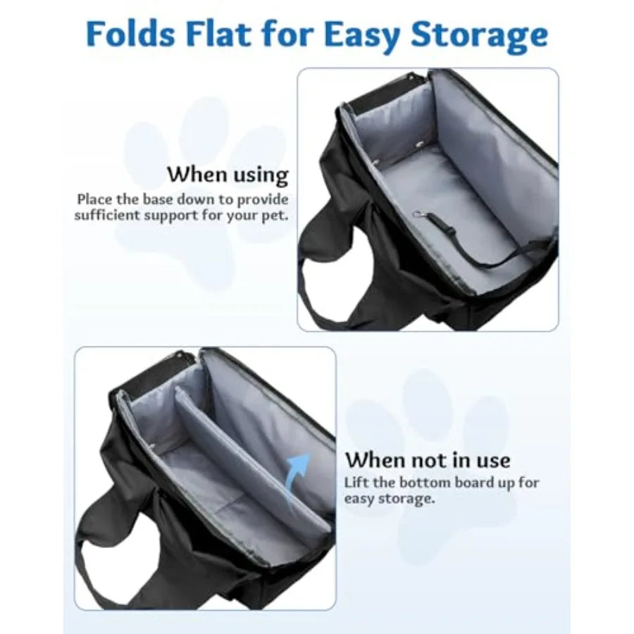 Portable Soft Sided Dog Purse Carrier for Small Dogs and Cats up to 15 lbs with 4 Large Pockets Foldable Puppy Bag Travel Tote