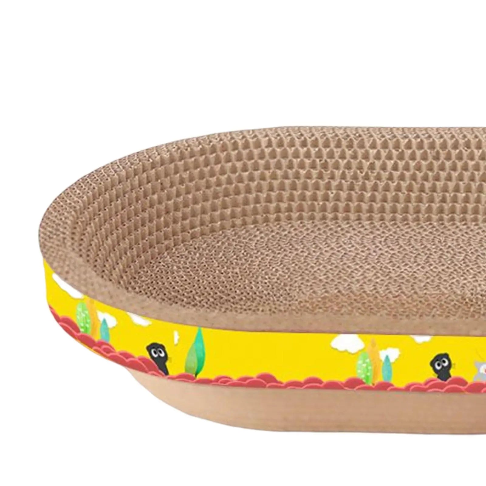 Pet Cat Scratcher Oval Corrugated Cat Scratch Kitty Recycle Board Cat Scratcher Pad Nest